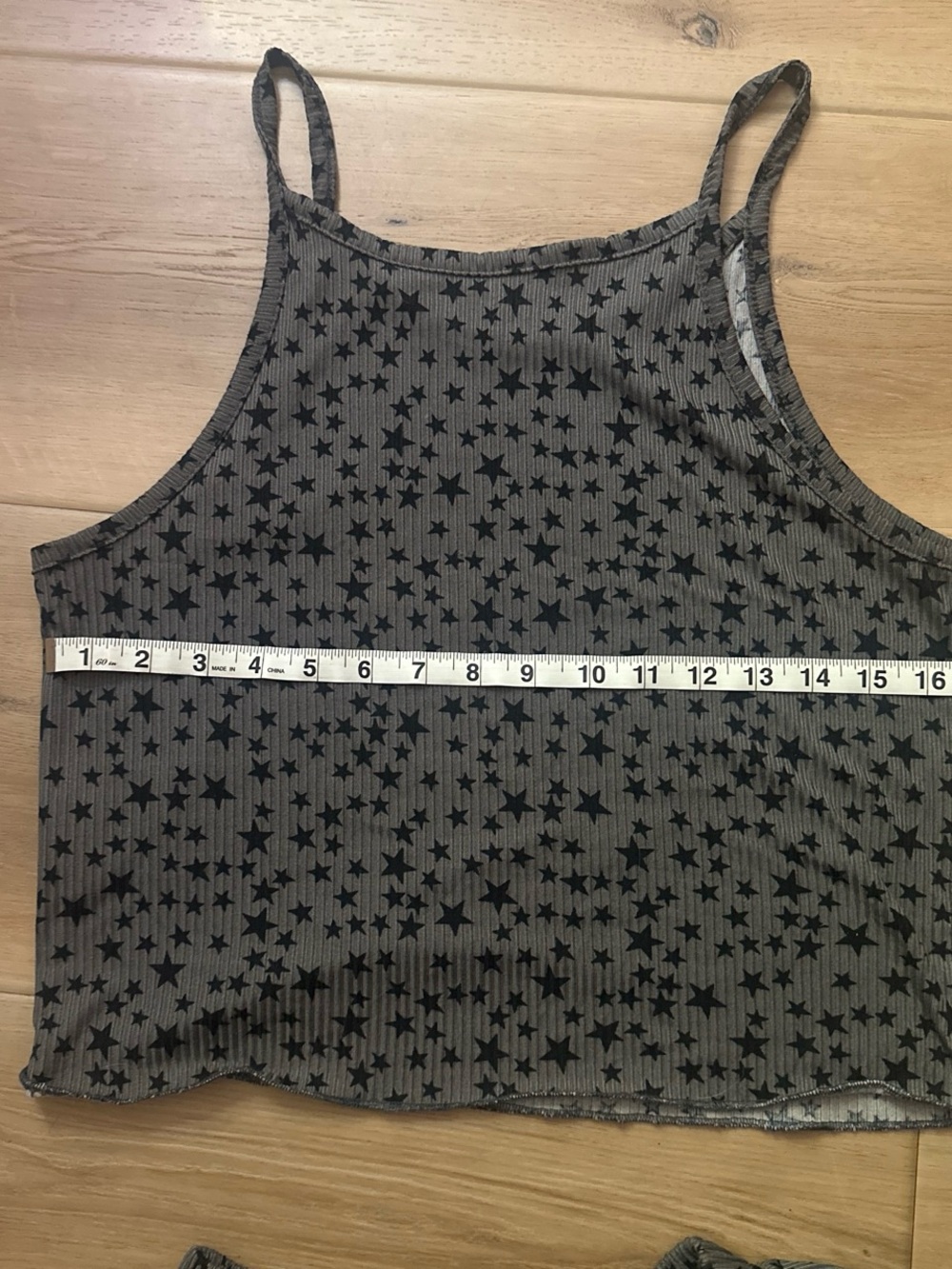 Gray Star-Print Ribbed Sleep Tank & Short Set - Picture 3 of 3